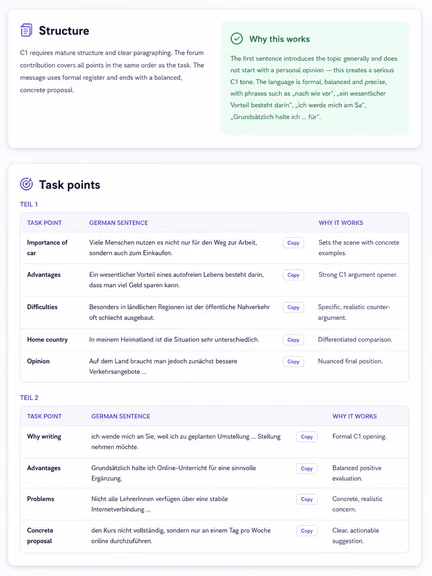 Structure & task points